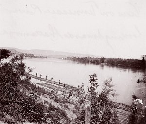 Vista sul fiume Tennessee verso Chattanooga, ca. 1864 da George N. Barnard