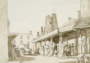 Vecchia piazza del mercato, Swansea da George Orleans Delamotte