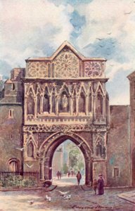Porta di St Ethelbert (litografia a colori) da George Parsons Norman