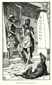 Odissea: Ulisse e il suo cane (incisione) da George Percy Jacomb Hood