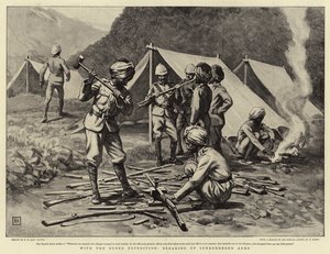 Con la spedizione di Buner, raccolta delle armi consegnate da George Percy Jacomb Hood