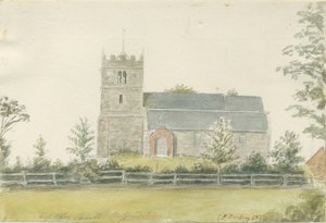 Chiesa di High Offley: acquerello, 1821