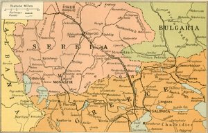Mappa del fronte di Salonicco, 1919 da George Philip and Son Ltd