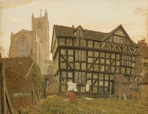 Chiesa e antica casa disabitata a Ludlow, 1871-72 da George Price Boyce