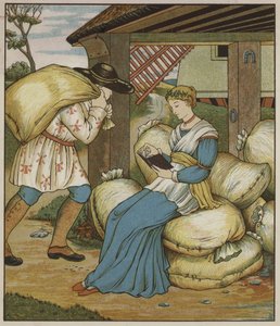 Illustrazione per Rumpelstiltskin dei Fratelli Grimm da George R. Halkett