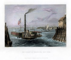Il traghetto a Brooklyn, New York, USA, 1838 da George Richardson