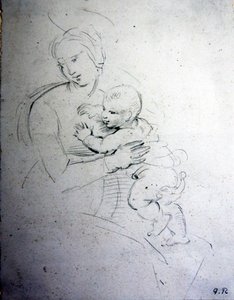 Una madre e il suo bambino - studio per gli Antichi da George Richmond