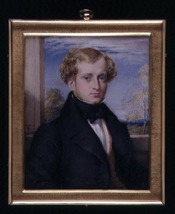 Miniatura di ritratto di un uomo sconosciuto, possibilmente un certo signor Ashby da George Richmond