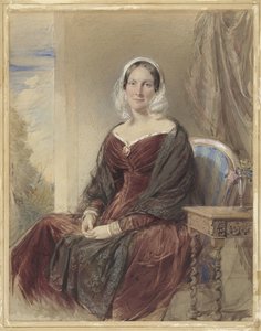 Ritratto di una signora seduta vicino a una finestra da George Richmond