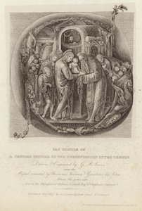 Facsimile della lettera capitale della presentazione nel tempio da George Robert Lewis