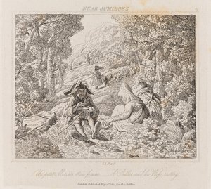 Venditore ambulante e moglie vicino a Jumieges, c.1821 da George Robert Lewis