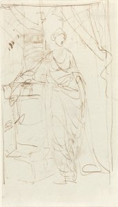 Una signora elegante in abito classico da George Romney