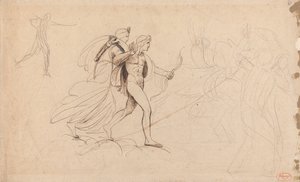 Apollo e Diana per "La distruzione dei figli di Niobe". da George Romney