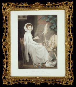Die Spinnerin (incisione di Thomas Cheesman, dopo G. Romney, pubblicata da John e Josiah Boydell 1789) da George Romney