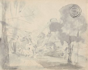 Radura con alberi da George Romney