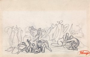 Gruppo di figure, forse donne e bambini che giocano da George Romney