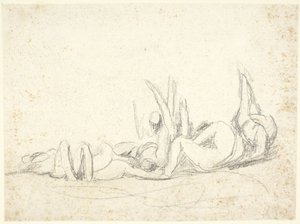 Gruppo di figure sofferenti a terra  (bozzetto per “Howard visita le prigioni”) da George Romney
