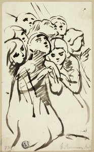 Figure inginocchiate rannicchiate insieme da George Romney
