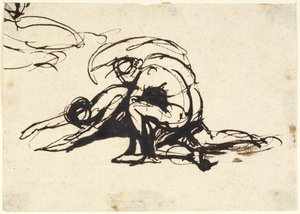Figura nuda chinata su una figura a terra da George Romney