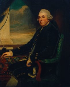 Ritratto del Primo Conte di Farnham, seduto, tre quarti di lunghezza, vicino a una finestra aperta da George Romney