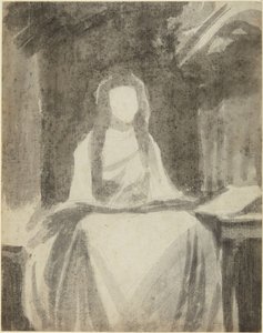 Studio di ritratto di Lady Hamilton nei panni di Santa Cecilia da George Romney