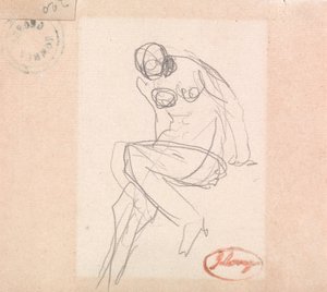 Nudo femminile seduto, probabilmente per "Susannah e gli anziani". da George Romney