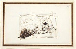 Figure sedute e capra da George Romney