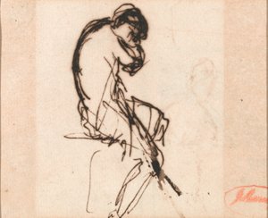 Donna seduta, leggermente drappeggiata