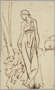 Figura femminile in piedi, studio di ritratto da George Romney