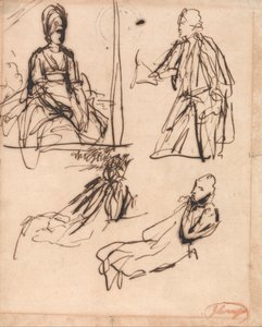 Studi per ritratti di uomo e di donna