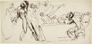 Analisi del fantasma di Banquo nella scena del banchetto in *Macbeth* da George Romney