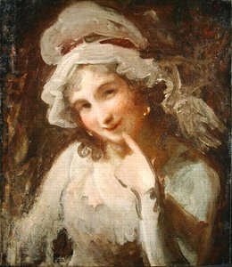 Studio di una giovane donna sorridente da George Romney