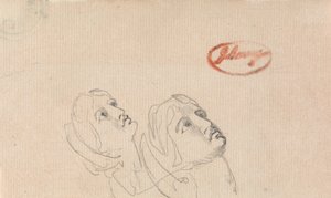 Due teste che guardano in alto da George Romney