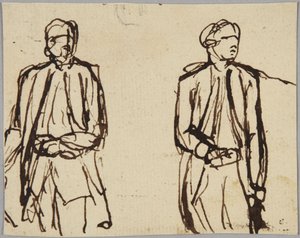 Due figure maschili in piedi da George Romney
