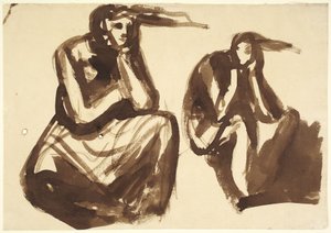 Due studi raffiguranti Medea mentre medita l