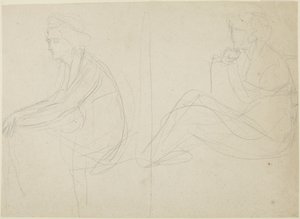 Due studi su una donna seduta da George Romney