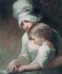 Una madre e suo figlio che leggono da George Romney