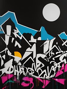 Metropoli al chiaro di luna, XXI secolo (dipinto) da George Rosaly