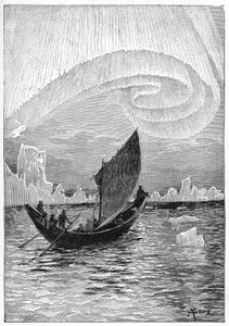 Illustrazione per "La sfinge di ghiaccio" di Jules Verne da George Roux
