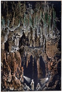 Le lampade erano appese a una sporgenza di lava in "Viaggio al centro della Terra" di Jules Verne
