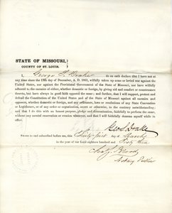 Giuramento di fedeltà di George S. Drake del Missouri, Contea di St. Louis da George S. Drake
