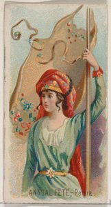 Festa annuale, Persia, dalla serie Holidays N80 per sigarette Duke, 1890 da George S. Harris and Sons