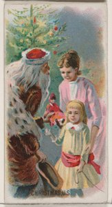 Natale, Stati Uniti, dalla serie Holidays N80 per sigarette Duke, 1890