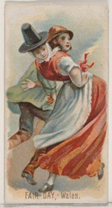 Giorno di Fiera, Galles, dalla serie Holidays N80 per sigarette Duke, 1890