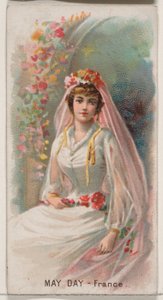 Primo maggio, Francia, dalla serie Holidays N80 per sigarette Duke, 1890 da George S. Harris and Sons