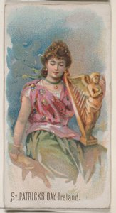 Giorno di San Patrizio, Irlanda, dalla serie Holidays N80 per sigarette Duke, 1890