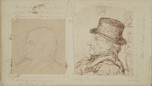 Studi di conigli con ritratti sovrapposti di William Blake e Henry Fuseli da George Samuel
