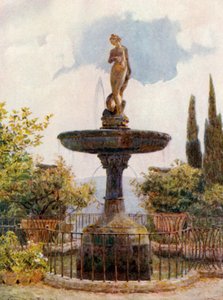 Una nobile fontana (litografia a colori) da George Samuel Elgood