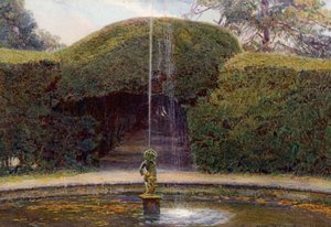 Il pergolato scuro di Melbourne Hall, Derbyshire (litografia a colori)