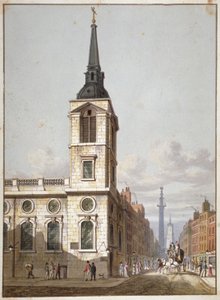 Chiesa di San Benet Gracechurch e Gracechurch Street, Città di Londra, 1811 da George Shepherd